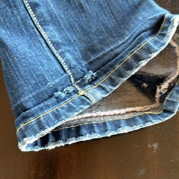 True Grit Boutique denim jeans copper button red yellow top stitching size 31 - Picture 14 of 16